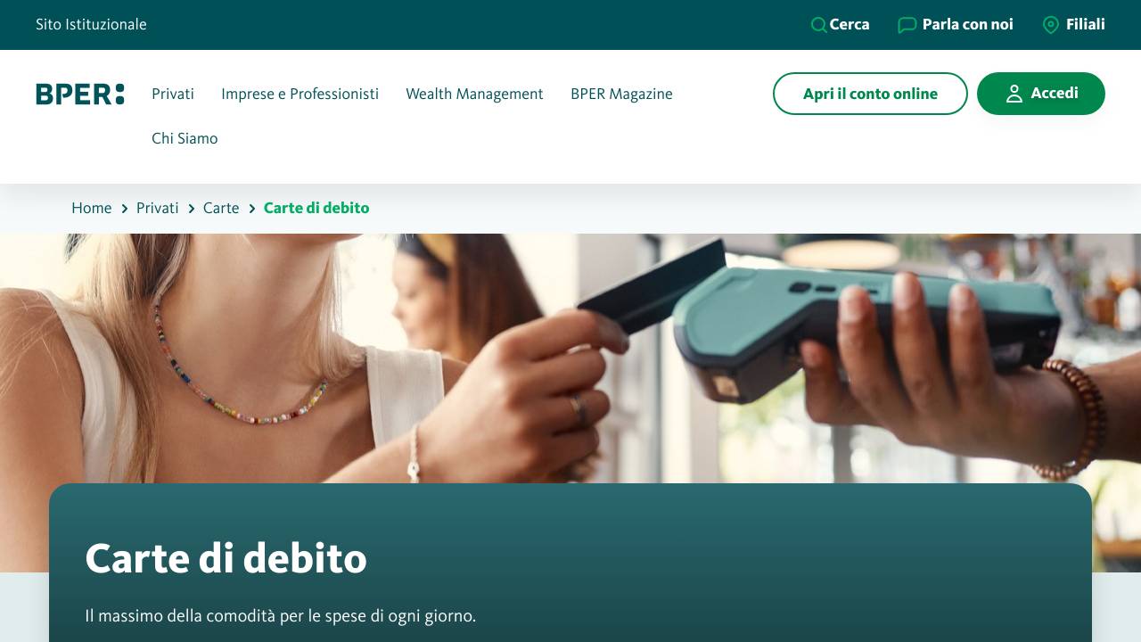 Homepage BPER Debit