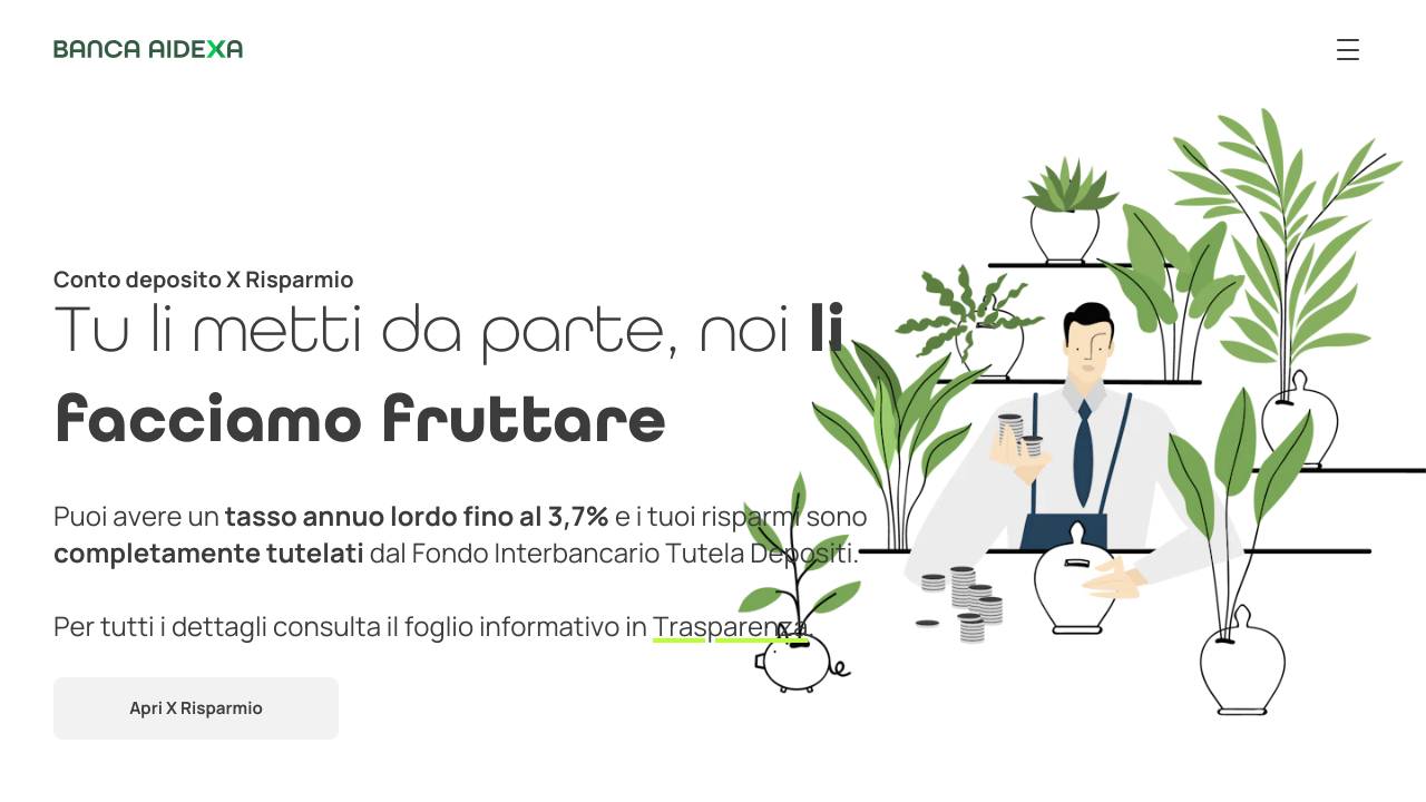 Homepage Conto Deposito X Risparmio