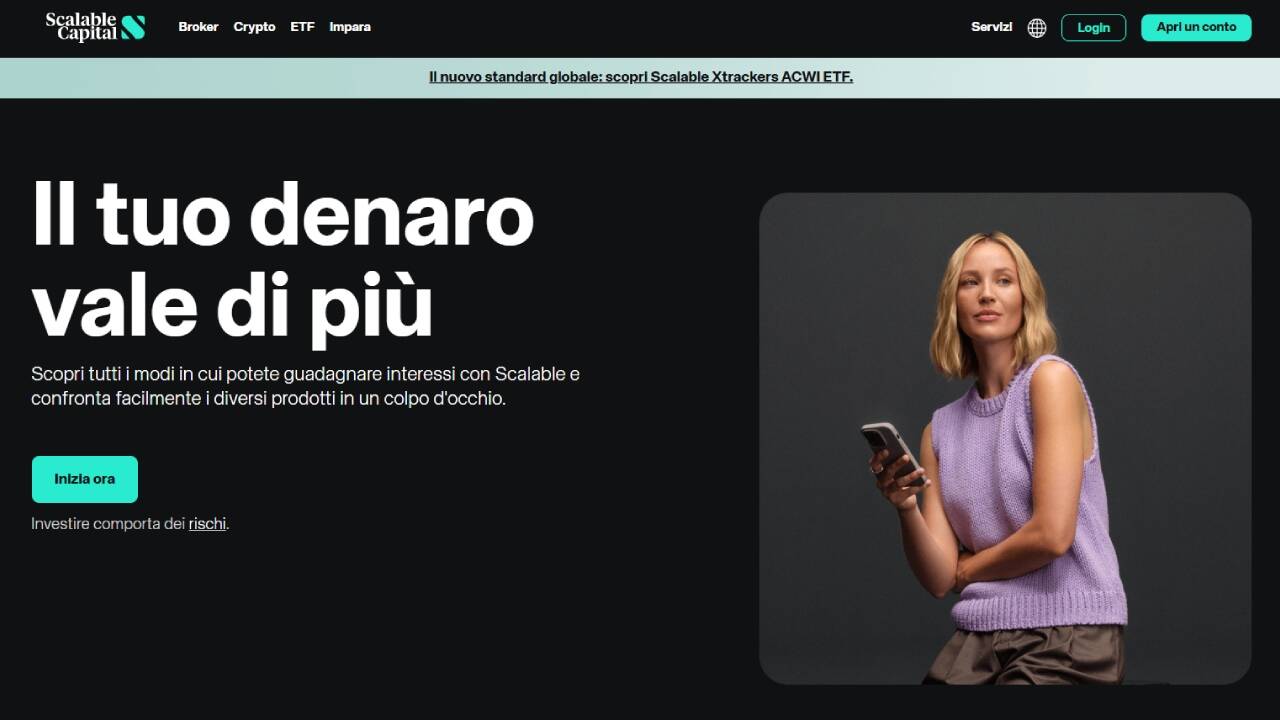 Homepage Conto remunerato Scalable Capital