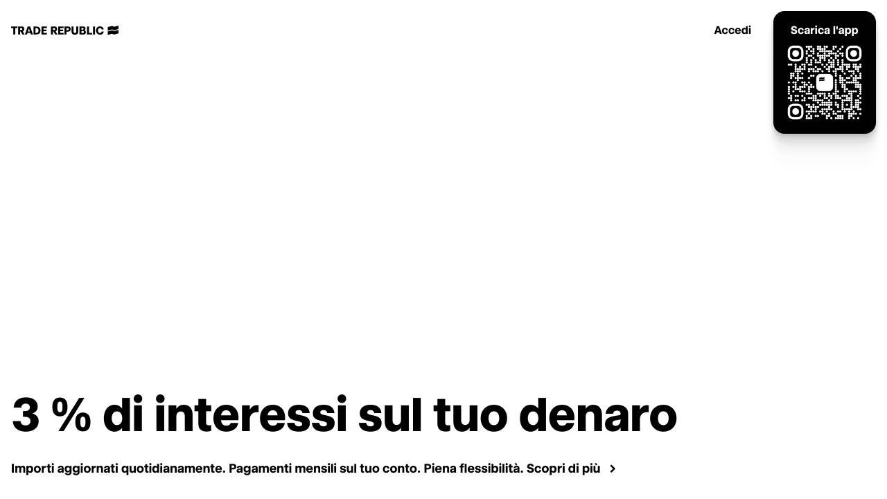 Homepage Conto remunerato Trade Republic