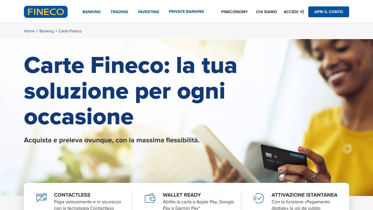Homepage Fineco Debit