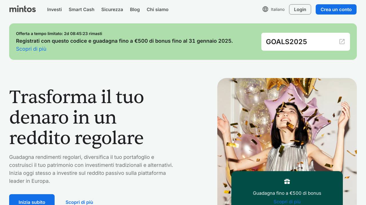 Homepage Mintos