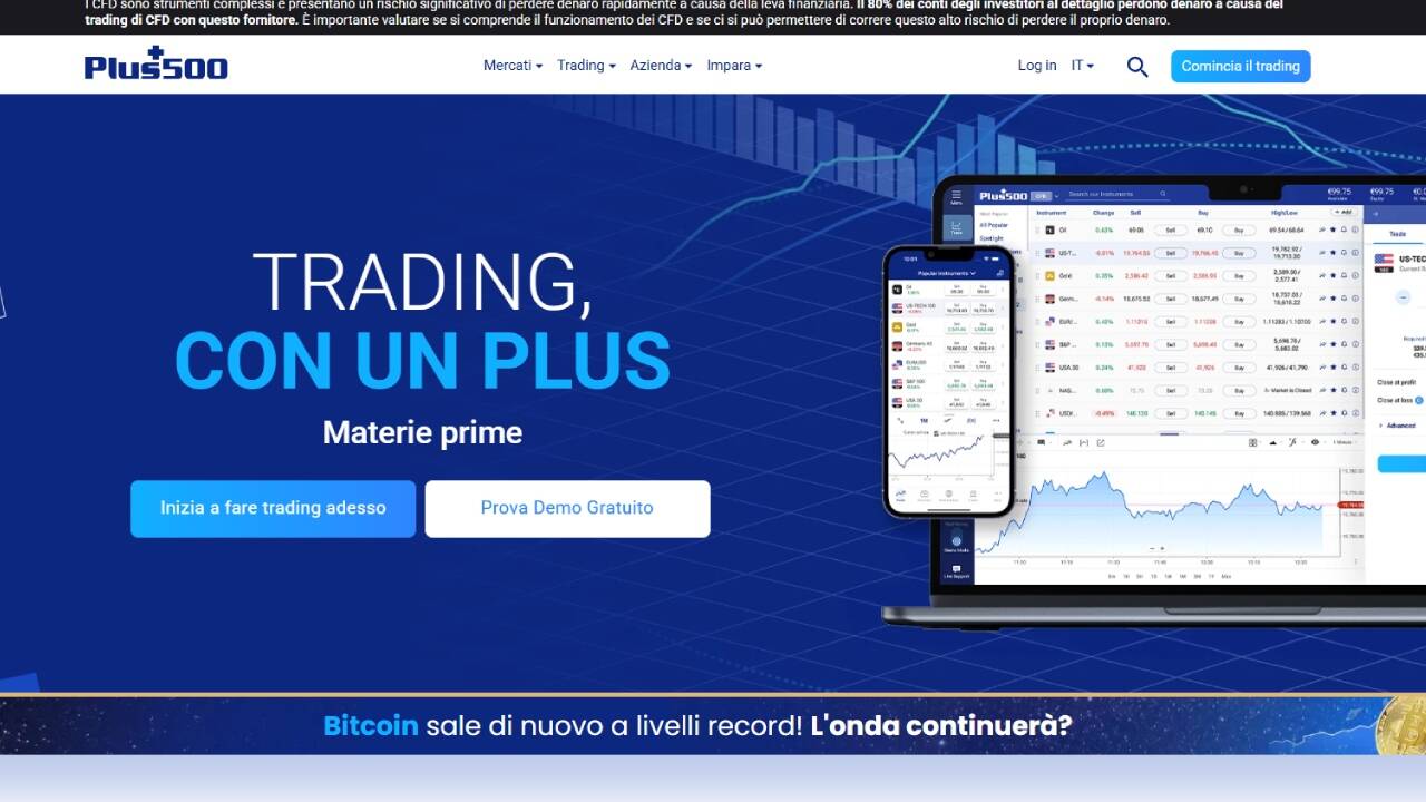 Homepage Plus500