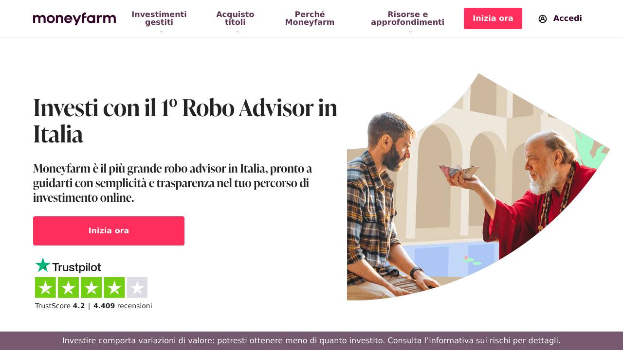 Homepage Robo Advisor Moneyfarm