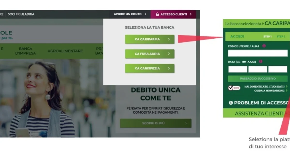 Accesso a Nowbanking per nuovi clienti