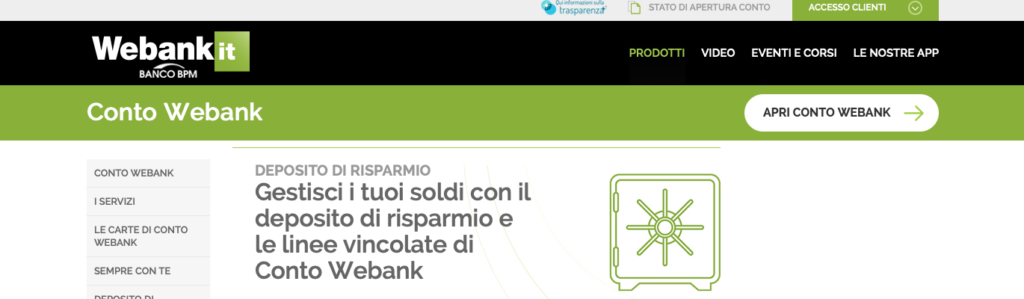 Miglior con to deposito: Webank