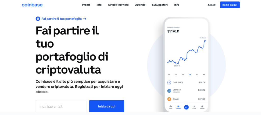 iscrizione Coinbase