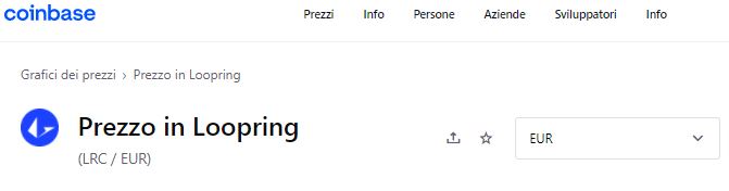comprare Loopring su Coinbase