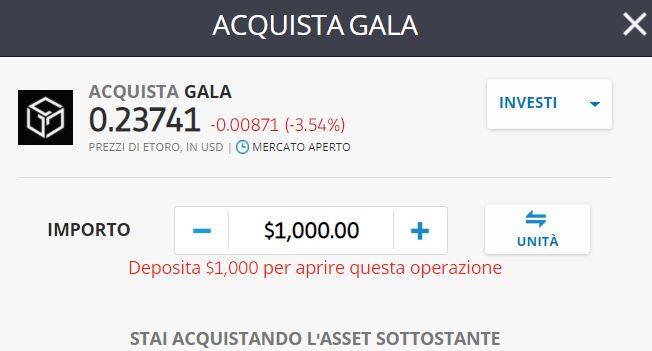 Gala su eToro