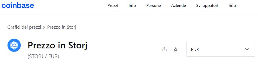 comprare Storj su Coinbase