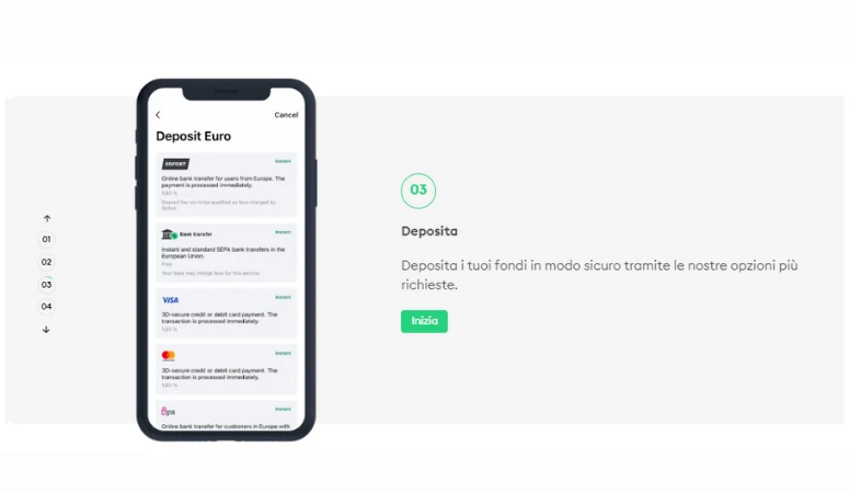 Deposita fondi su Bitpanda