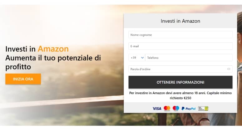 azioni amazon rendita mensile truffa