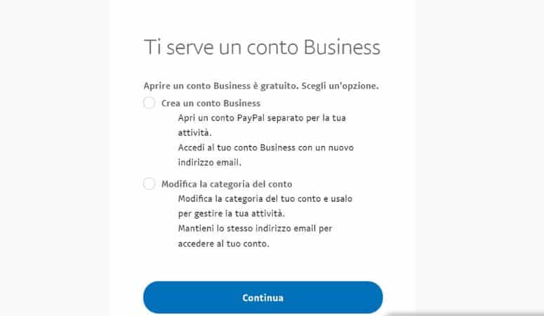 Conto business o conto privati