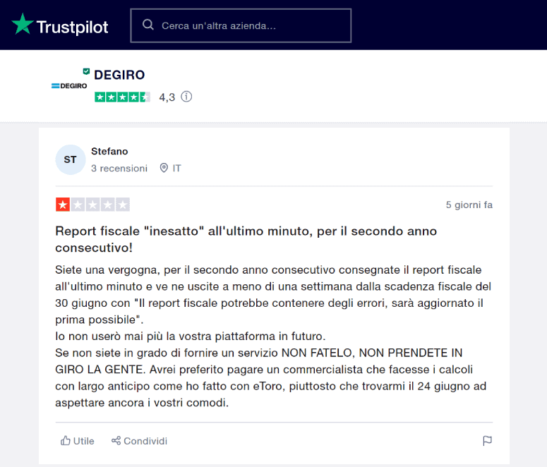 degiro dichiarazione redditi 2022 trustpilot