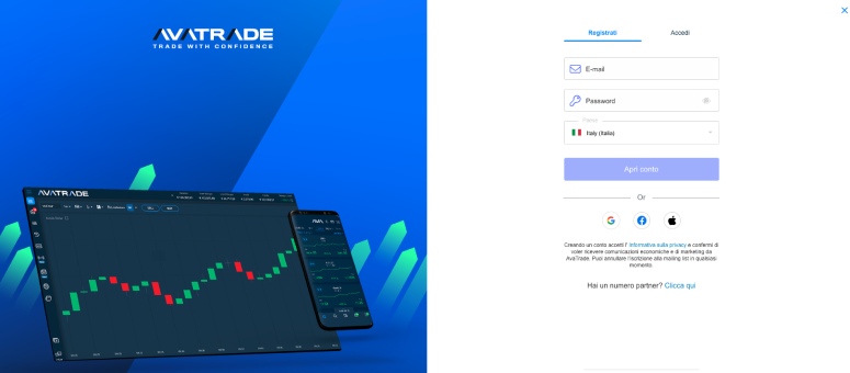 Aprire un conto AvaTrade