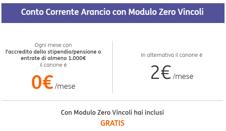 Conti ING conto corrente arancio