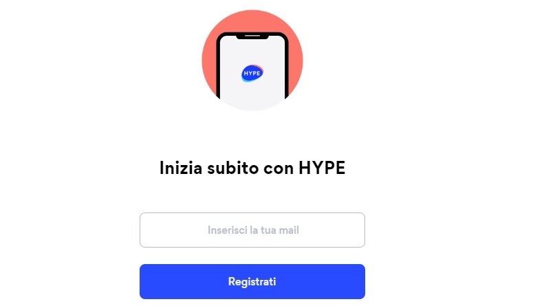 conto HYPE registrazione