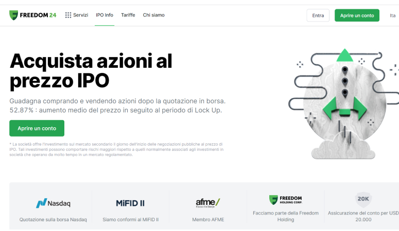 Come investire in IPO su Freedom24