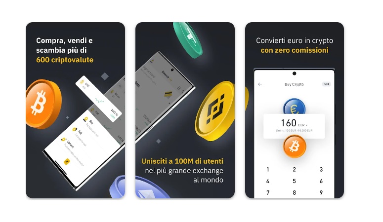 Binance app per criptovalute