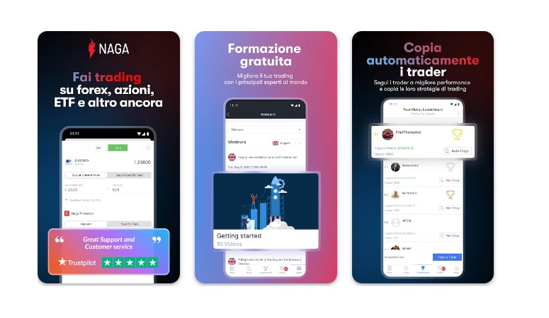 NAGA app di criptovalute