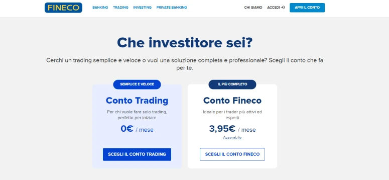 Costi conto Fineco Trading