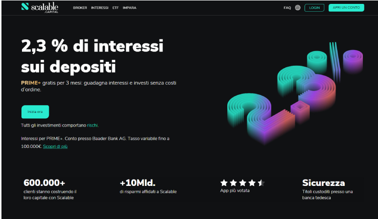 Interessi attivi sul broker Scalable Capital