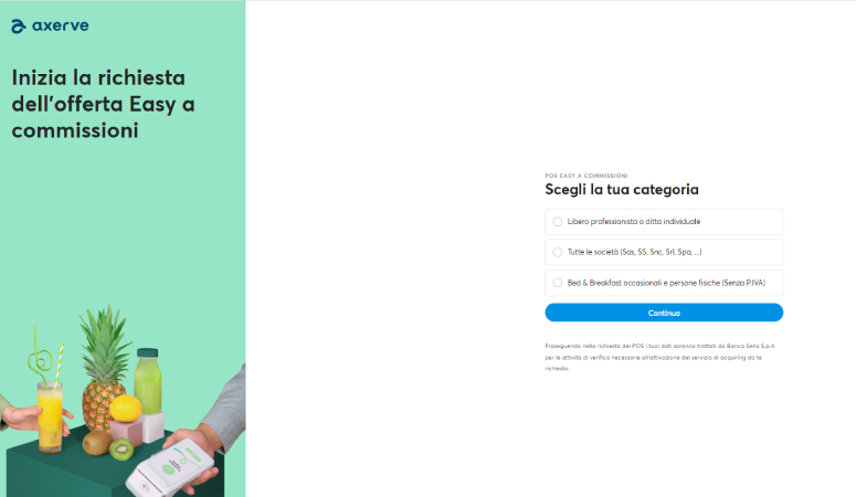 Login Axerve Easy POS 