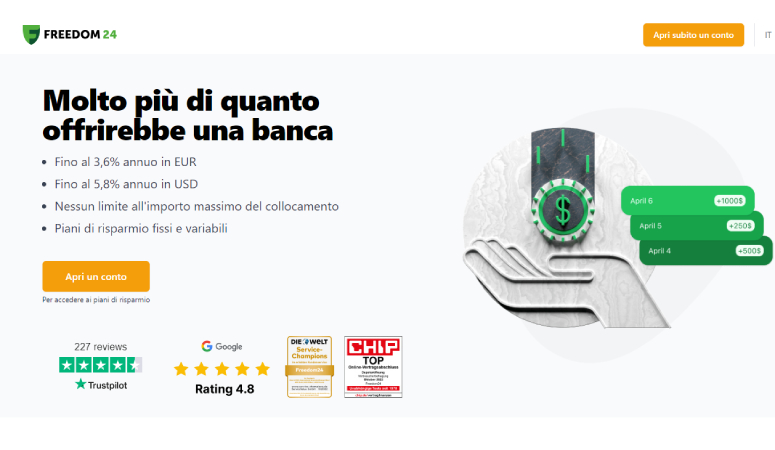 freedom25 conto deposito