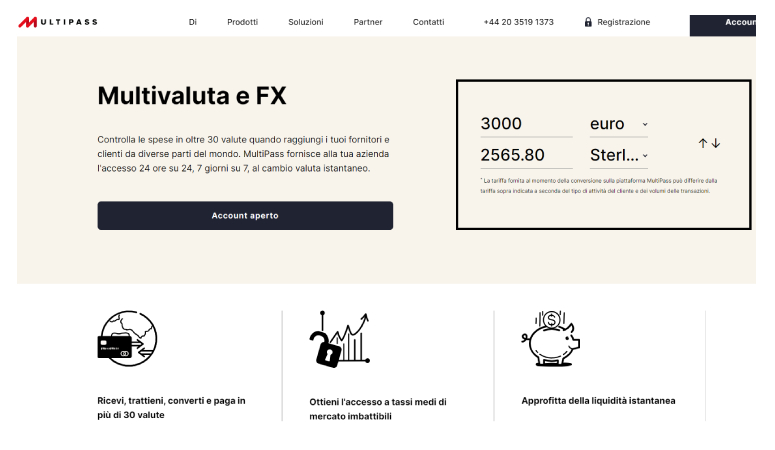 Piattaforma Multivaluta multipass