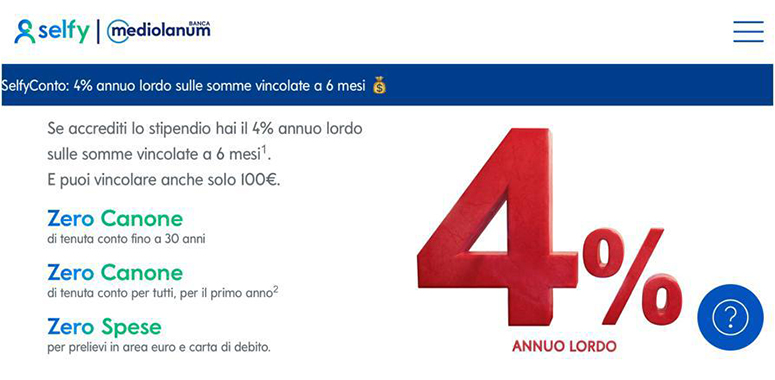 conto deposito banca mediolanum