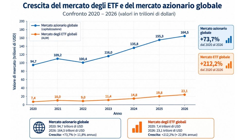 Mercato ETF e azionario ultimi 5 anni