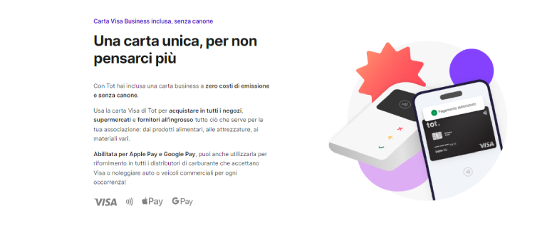 Carta di credito Visa per enti no profit