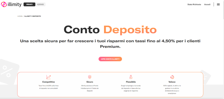 Conto deposito illimity 4,50%