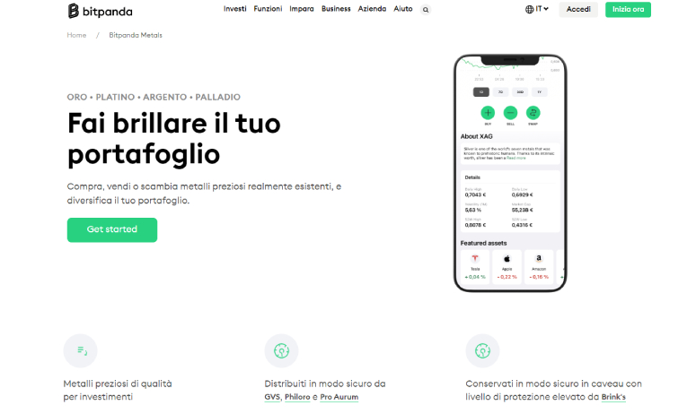 Bitpanda piattaforma per acquistare oro