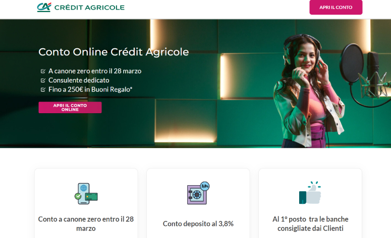 Come funziona il conto online Crédit Agricole