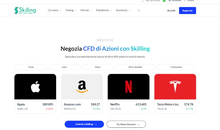 Strumenti finanziai su Skilling