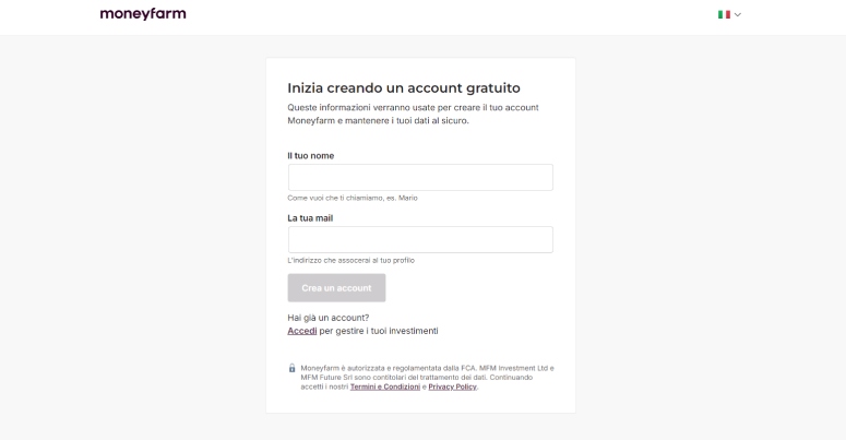 Login Moneyfarm