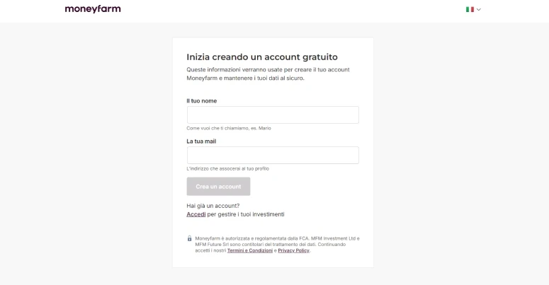Login Moneyfarm