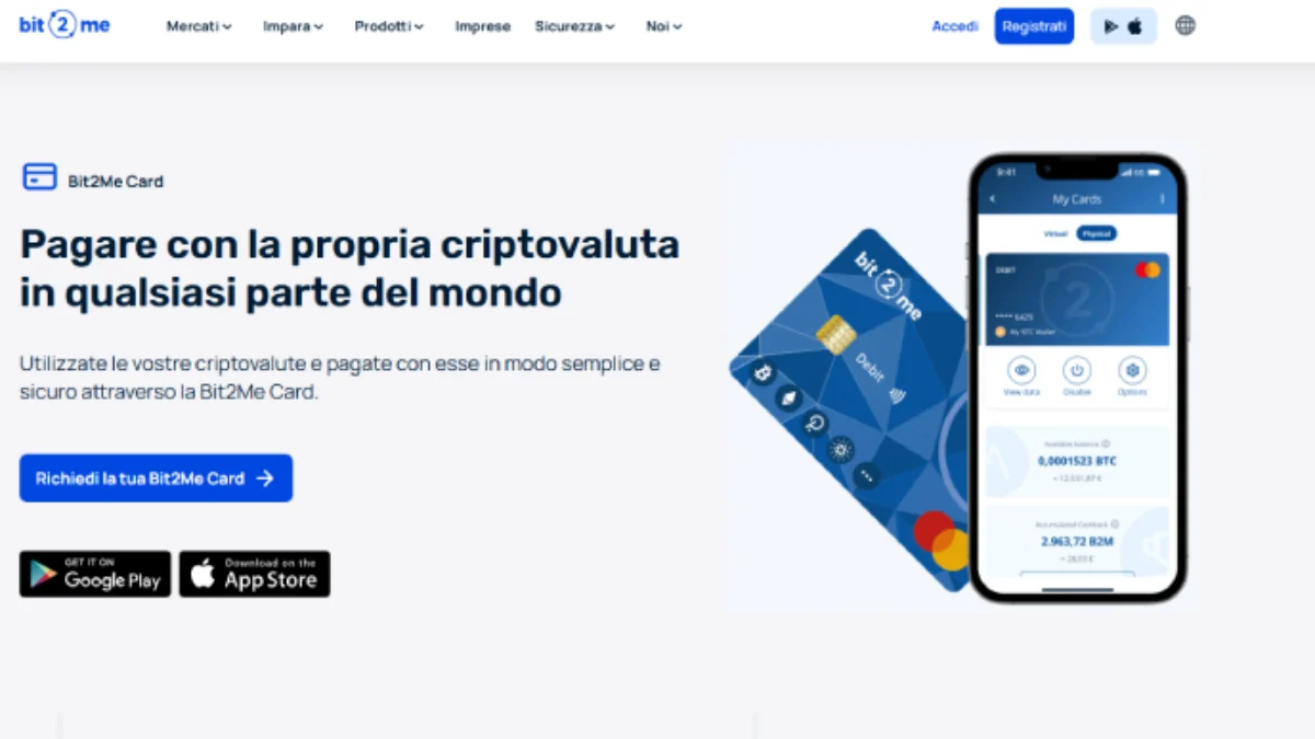 Carta crypto Bit2Me