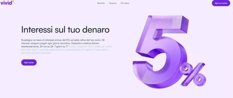 Conto Vivid Money per privati