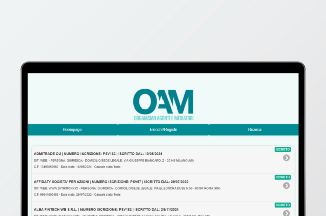 registro exchange iscritti oam