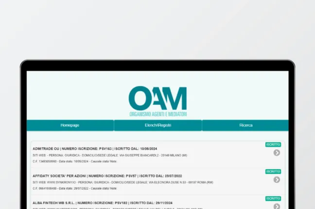 La lista degli exchange iscritti all’OAM
