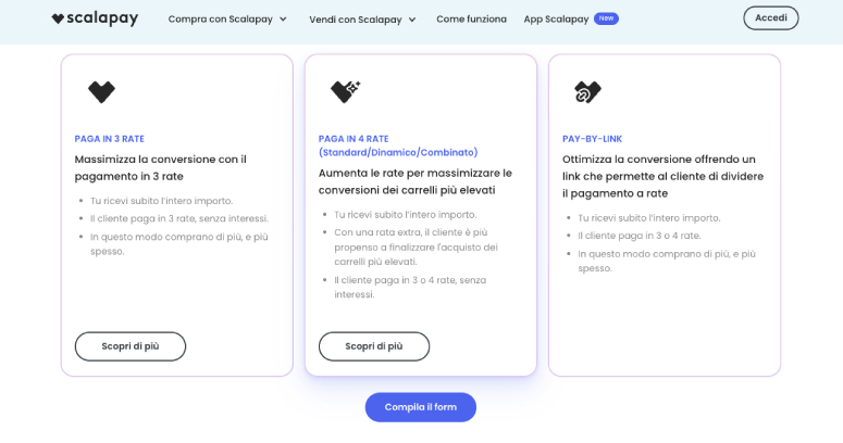 Modalità pagamento a rate