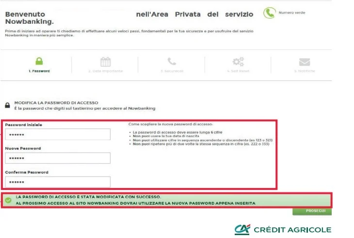 Inserimento password