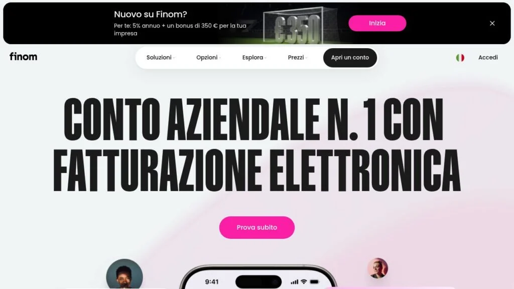 Schermata del sito di Finom Metal