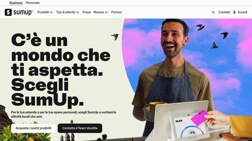 Schermata del sito di SumUp Solo Lite