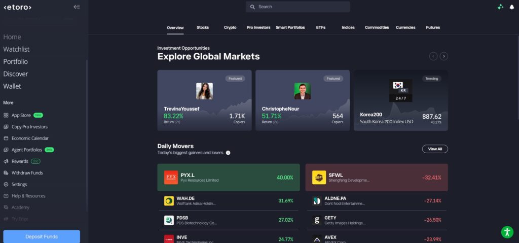 Home page eToro
