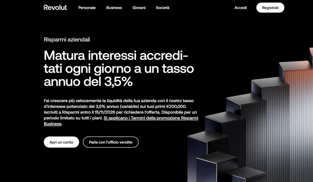 revolut rendimento conto deposito business