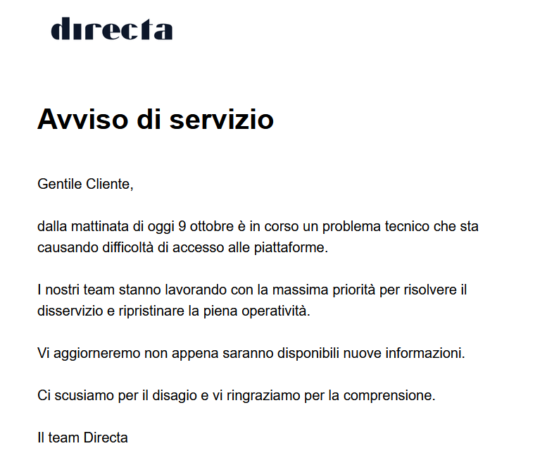 directa down email