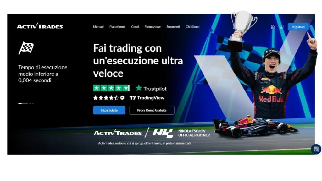 Schermata del sito di ActivTrades